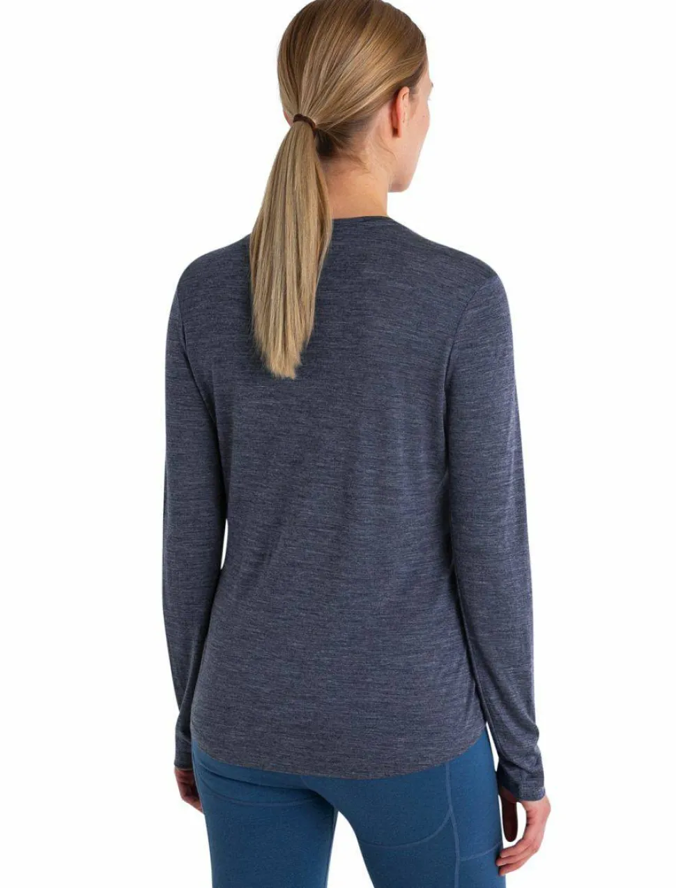 Icebreaker Women's Merino 125 Cool-Lite Sphere III Long Sleeve Tee Midnight Navy Heather