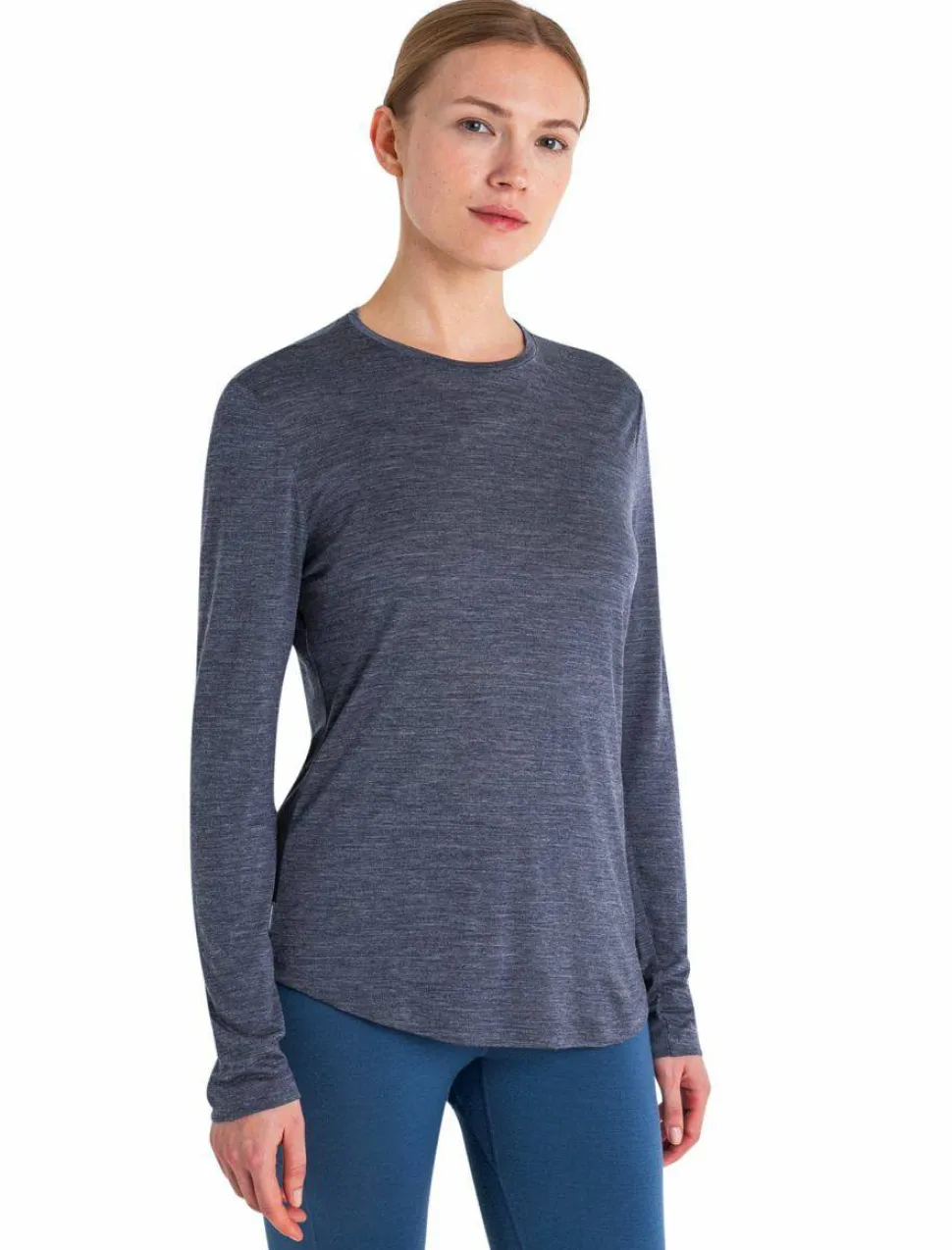 Icebreaker Women's Merino 125 Cool-Lite Sphere III Long Sleeve Tee Midnight Navy Heather