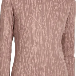 Icebreaker Women's Merino 260 Tech Vertex Long Sleeve Half Zip Delta Lines AOP Summit/Blush