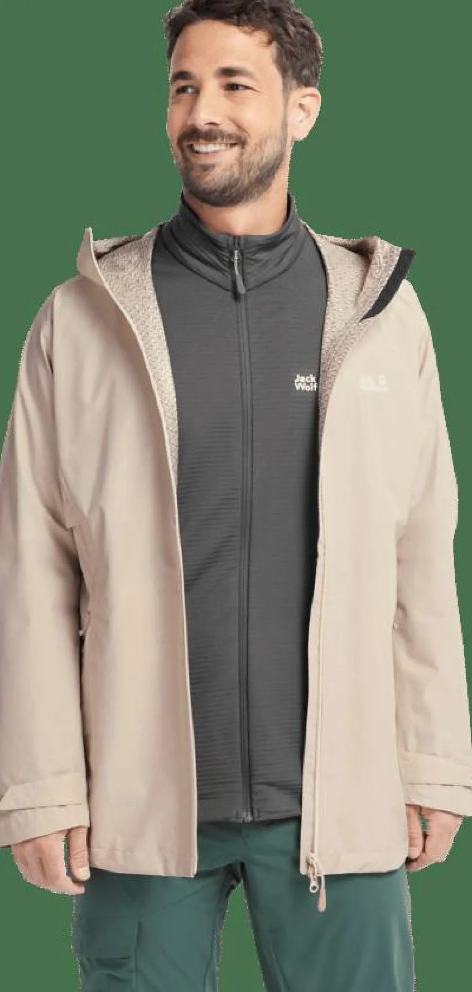 Jack Wolfskin Men's Litestride 3in1Jacket Oyster