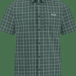 Jack Wolfskin Men's Norbo Short Sleeve Shirt Check Sago Palm