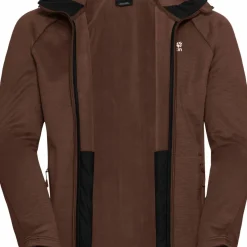 Jack Wolfskin Men's Peak District Hooded Full Zip Hot Choc
