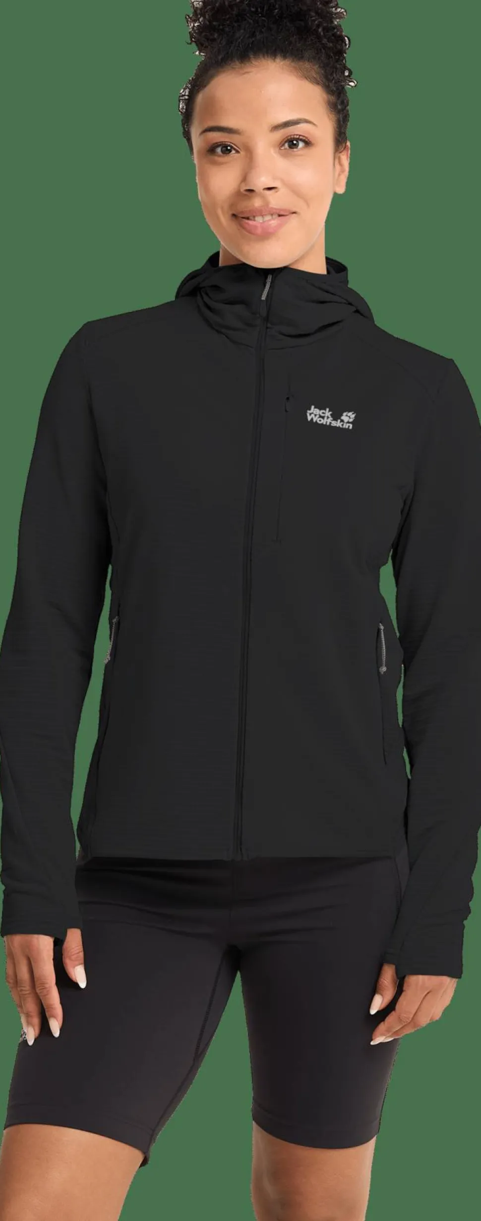 Jack Wolfskin Women's Litestride Hooded Full Zip Black