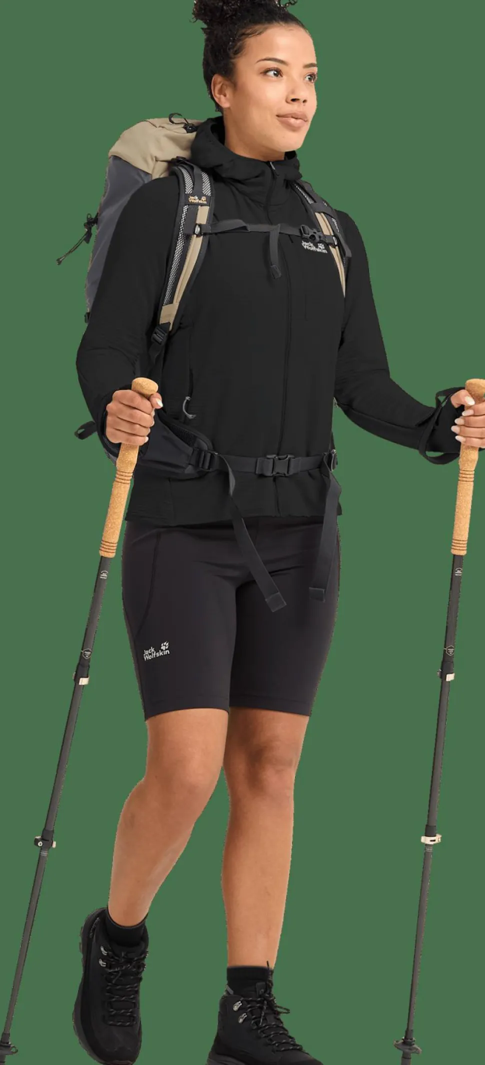 Jack Wolfskin Women's Litestride Hooded Full Zip Black