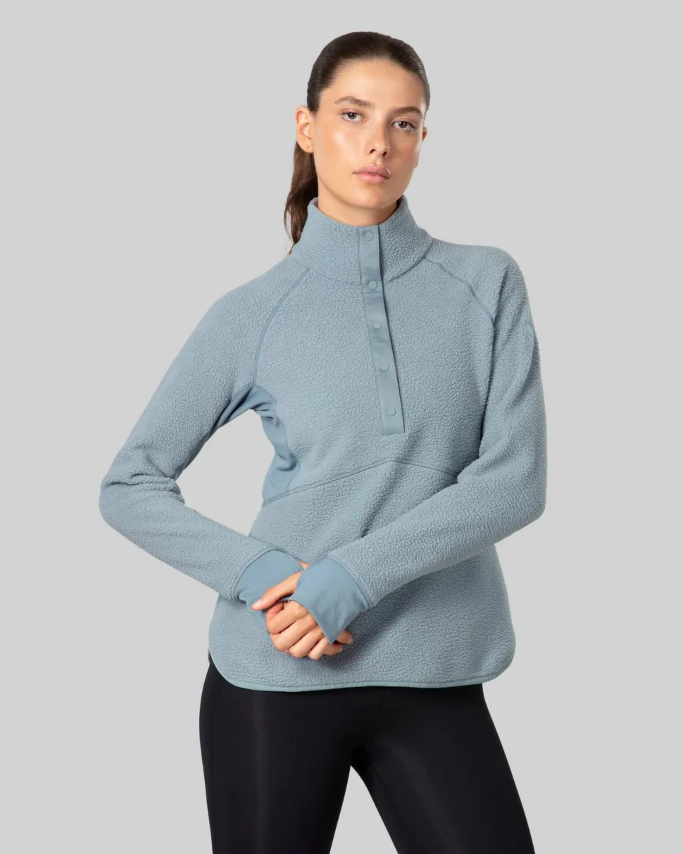 Johaug Women's Fusion Pile Henley Green/blue