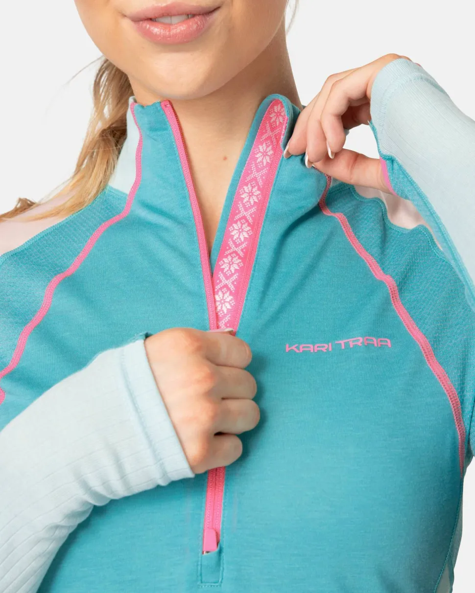 Kari Traa Women's Alma Half Zip Blue Lagoon