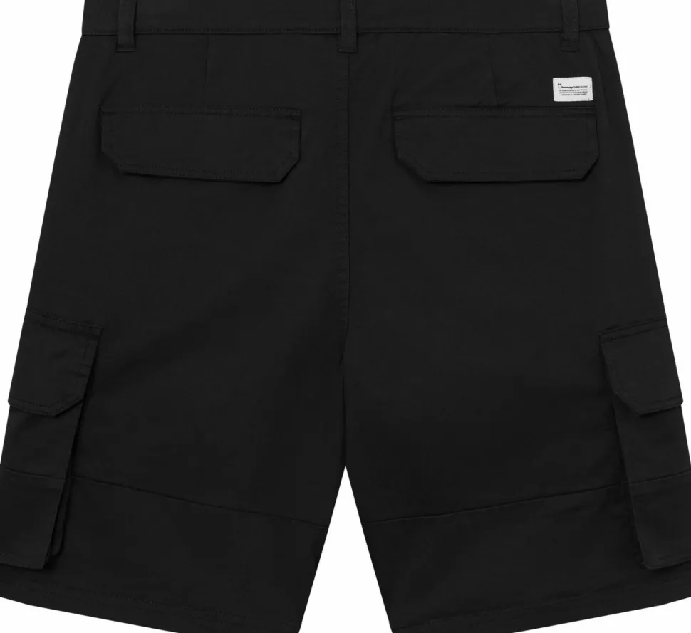 Knowledge Cotton Apparel Men's Cargo Stretched Twill Shorts Black Jet