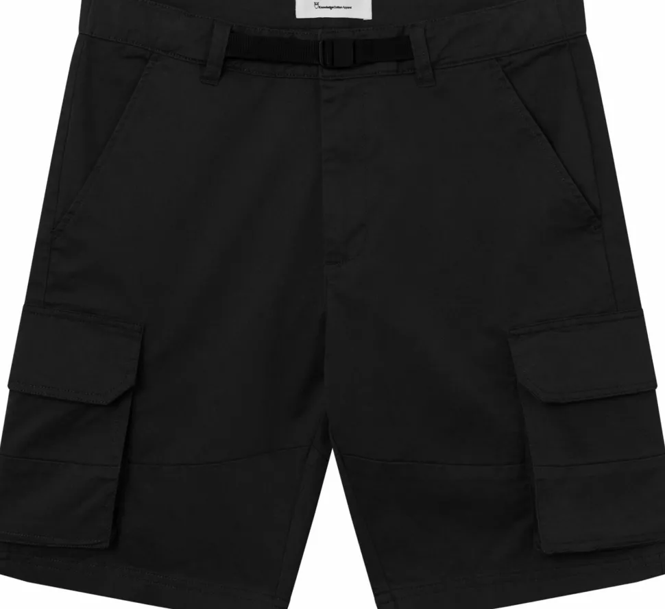 Knowledge Cotton Apparel Men's Cargo Stretched Twill Shorts Black Jet