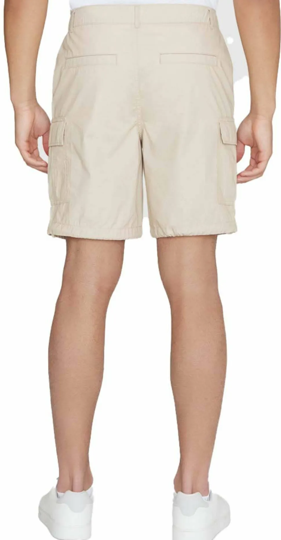 Knowledge Cotton Apparel Men's Fig Loose Cargo Poplin Shorts Light Feather Gray