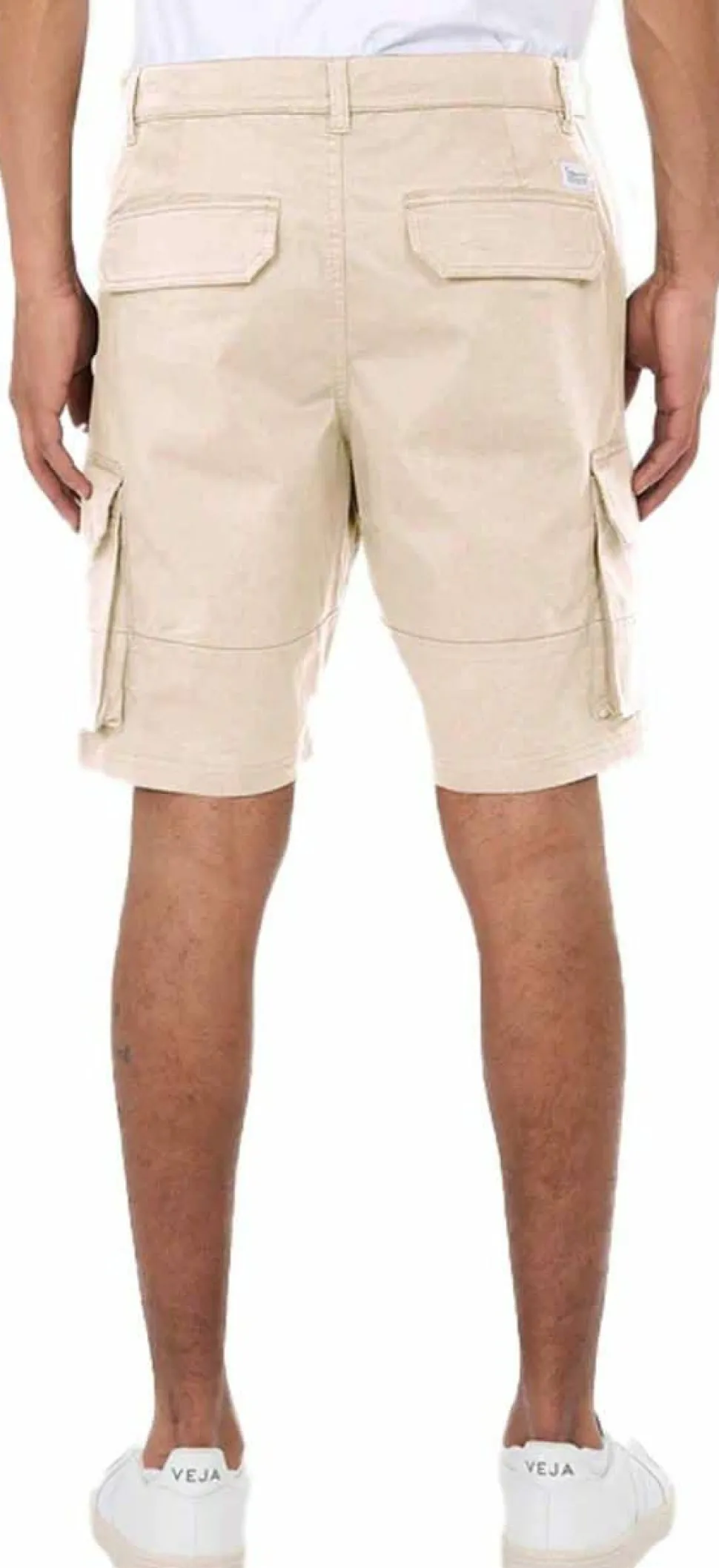Knowledge Cotton Apparel Men's Cargo Stretched Twill Shorts Light Feather Gray