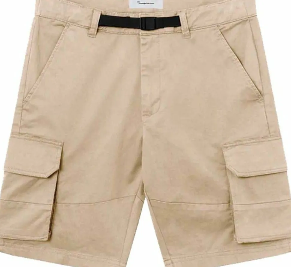 Knowledge Cotton Apparel Men's Cargo Stretched Twill Shorts Light Feather Gray
