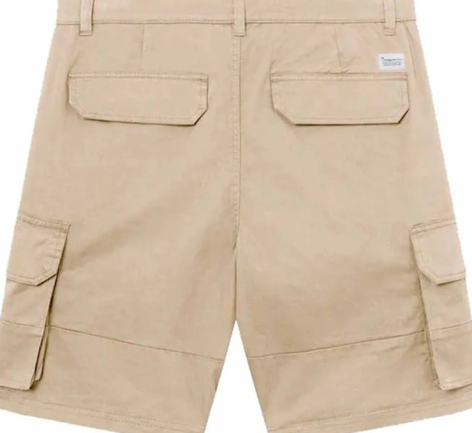 Knowledge Cotton Apparel Men's Cargo Stretched Twill Shorts Light Feather Gray
