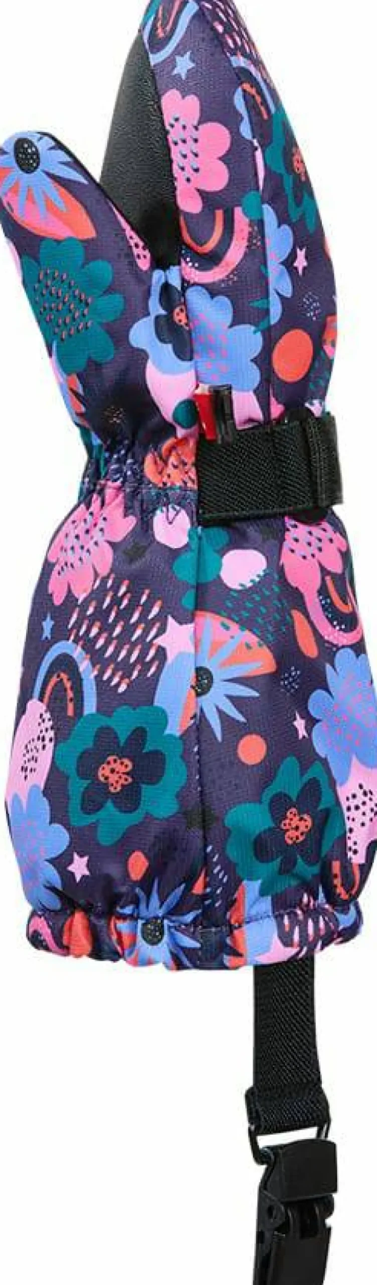 Kombi Kids' Crazy Caribo Mitten Purple Rainbow Flower