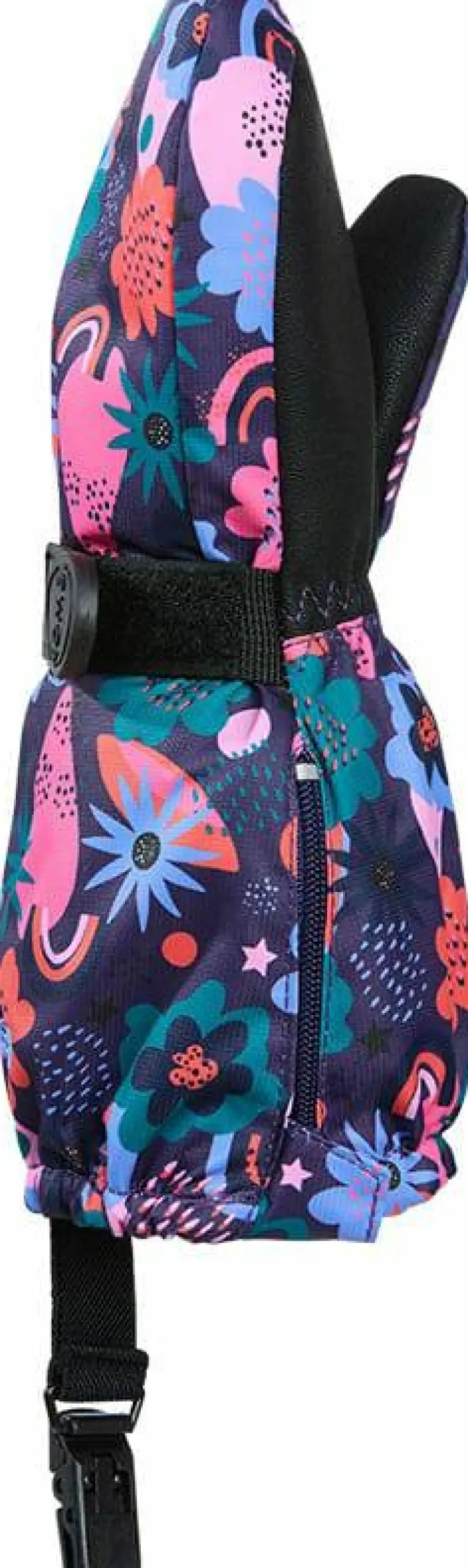 Kombi Kids' Crazy Caribo Mitten Purple Rainbow Flower