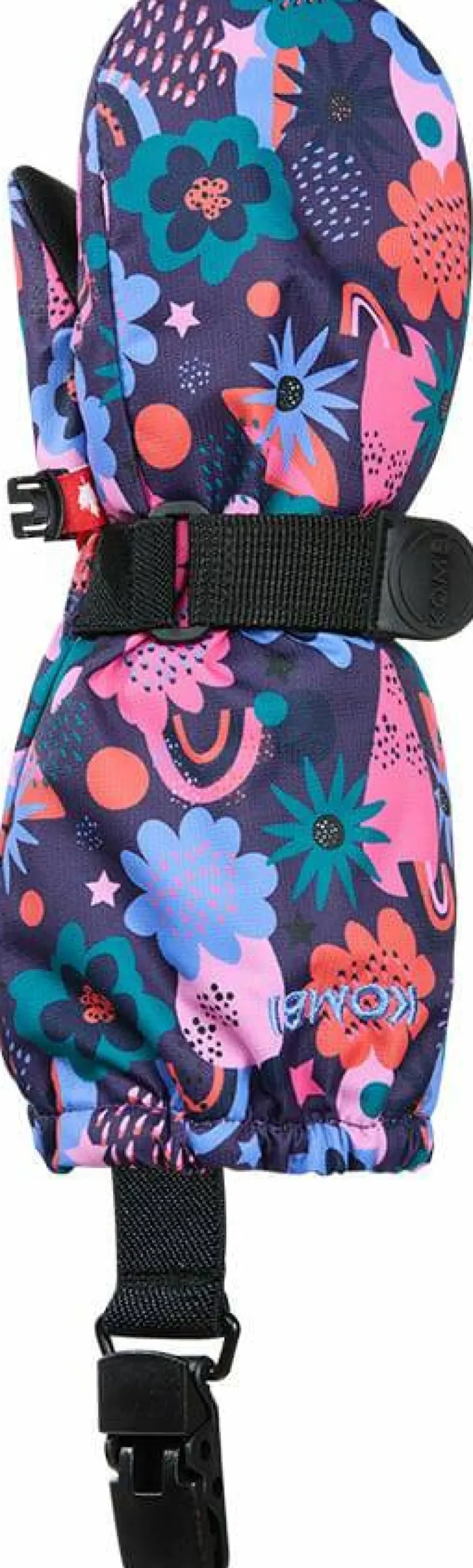 Kombi Kids' Crazy Caribo Mitten Purple Rainbow Flower