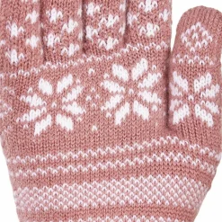 Kombi Unisex Nordic Jacquard Gloves Nostalgia Rose