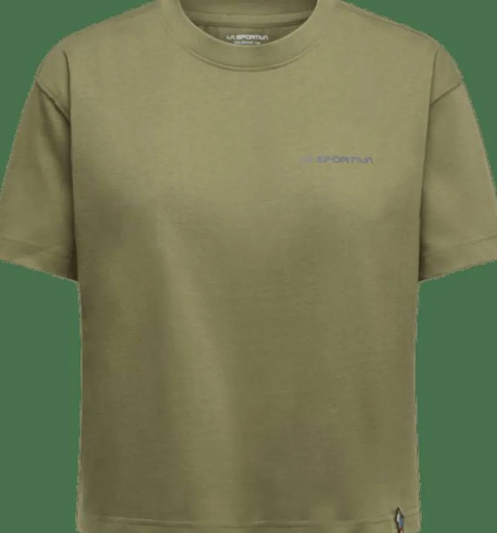 La Sportiva Women's Trilogy Crop T-Shirt Cypress/Chalk