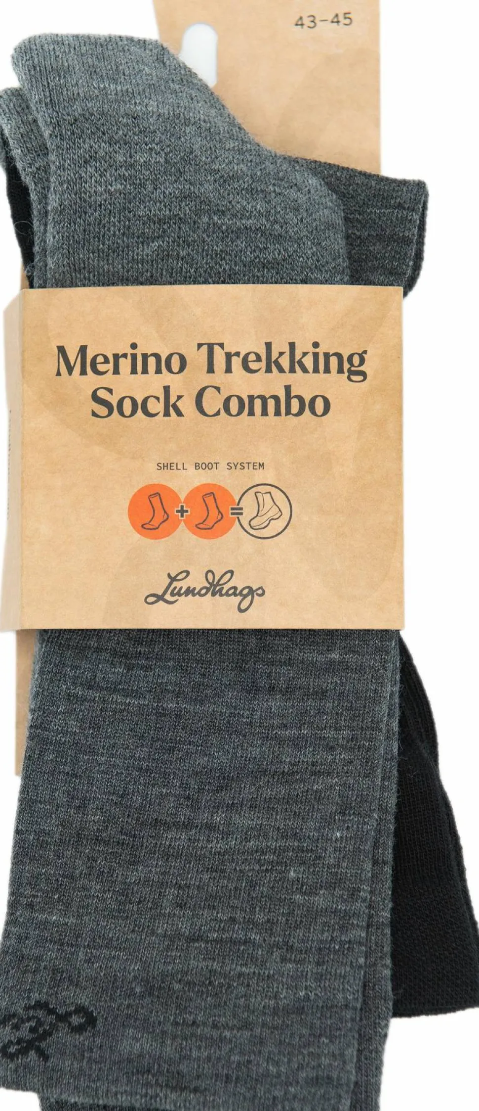 Lundhags Merino Trekking Sock Combo Mid Light Grey Melange/black