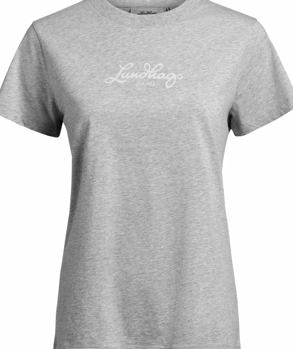 Lundhags Women's Järpen Logo T-shirt Light Grey Melange