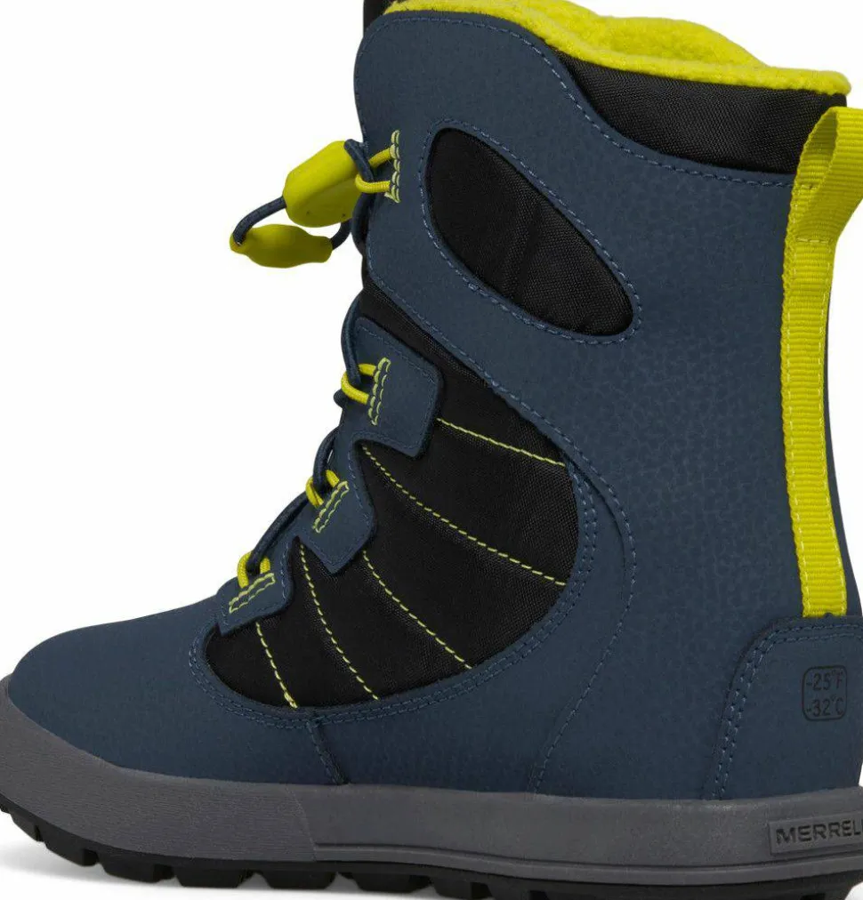 Merrell Juniors' Snow Bank 4.0 Waterproof Navy/lime