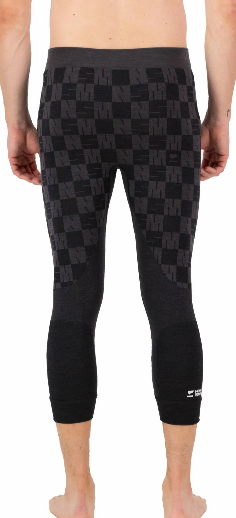 Mons Royale Men's Ascender Merino Seamless 3/4 Legging Forged Iron/Black