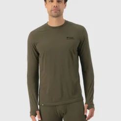 Mons Royale Men's Cascade Merino Base Layer Long Sleeve Dark Olive