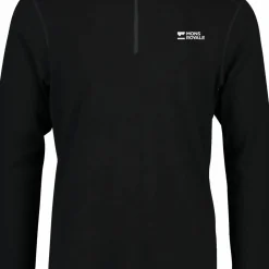 Mons Royale Men's Cascade Merino Base Layer 1/4 Zip Long Sleeve Black