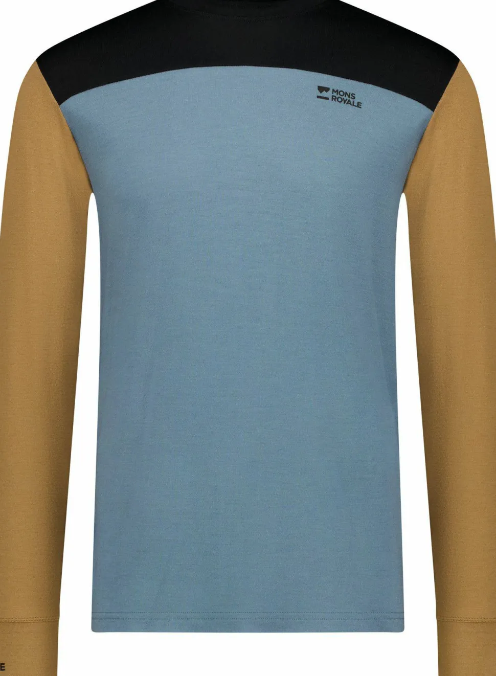 Mons Royale Men's Yotei Merino Long Sleeve Goblin Blue/Toffee/Black