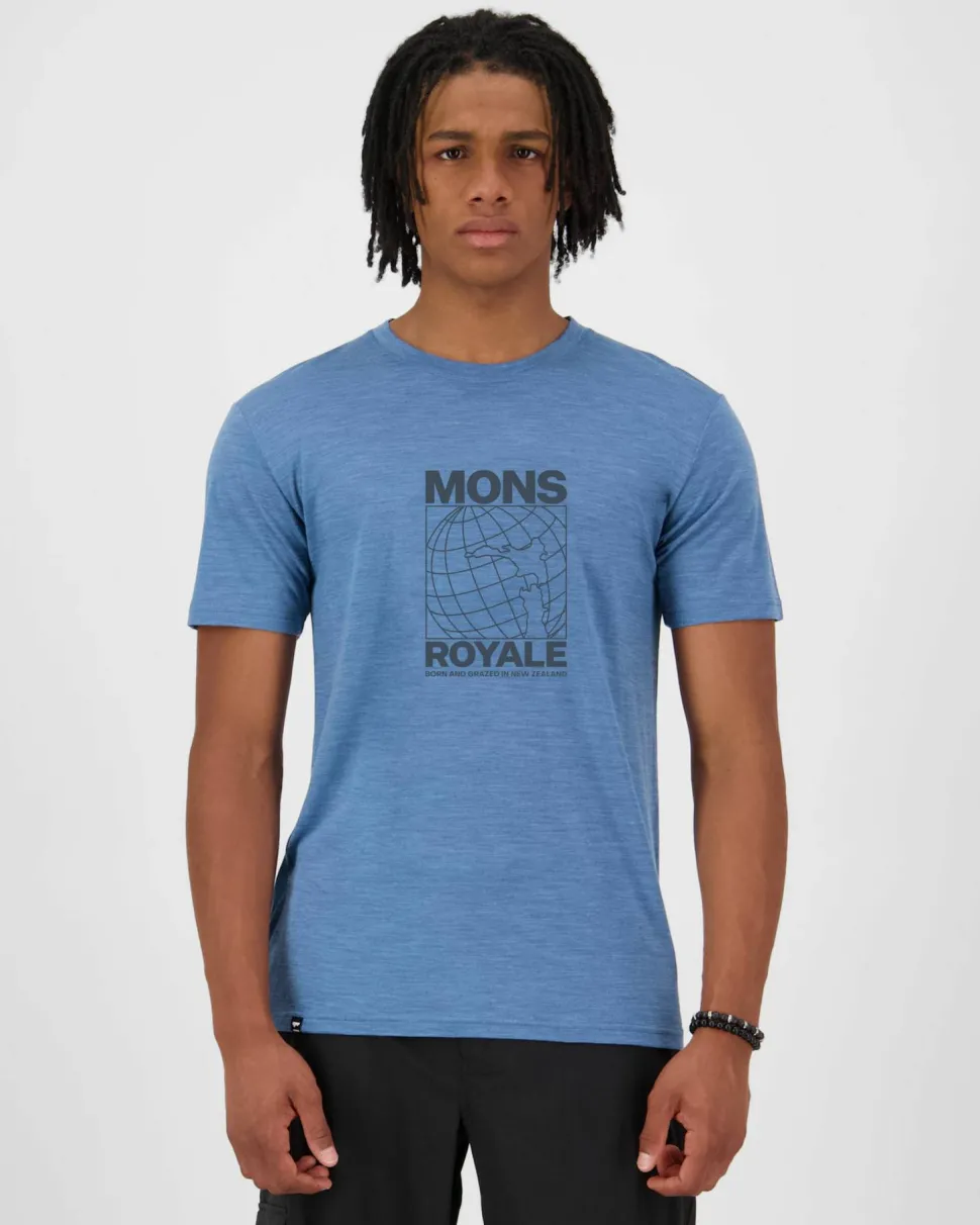 Mons Royale Men's Zephyr Merino Tencel T-Shirt Steel Blue