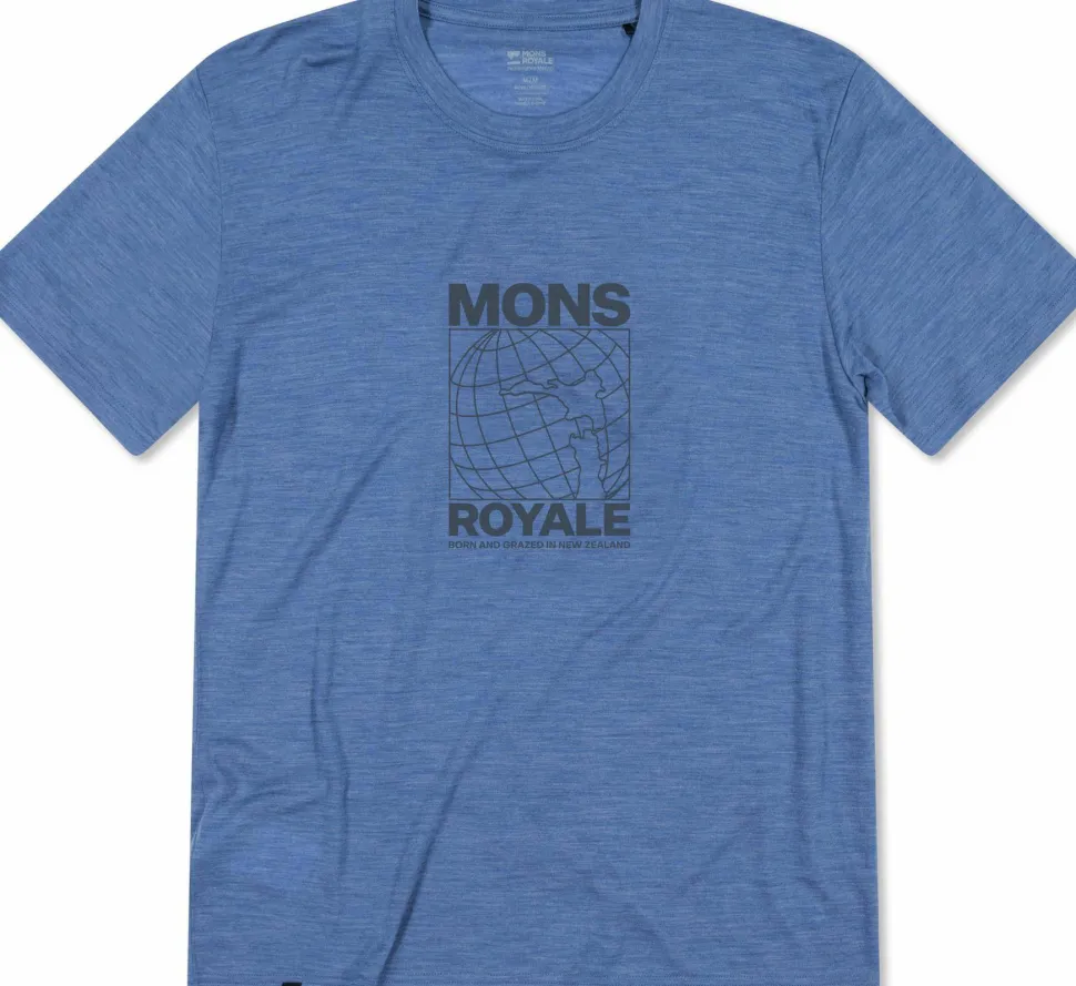 Mons Royale Men's Zephyr Merino Tencel T-Shirt Steel Blue