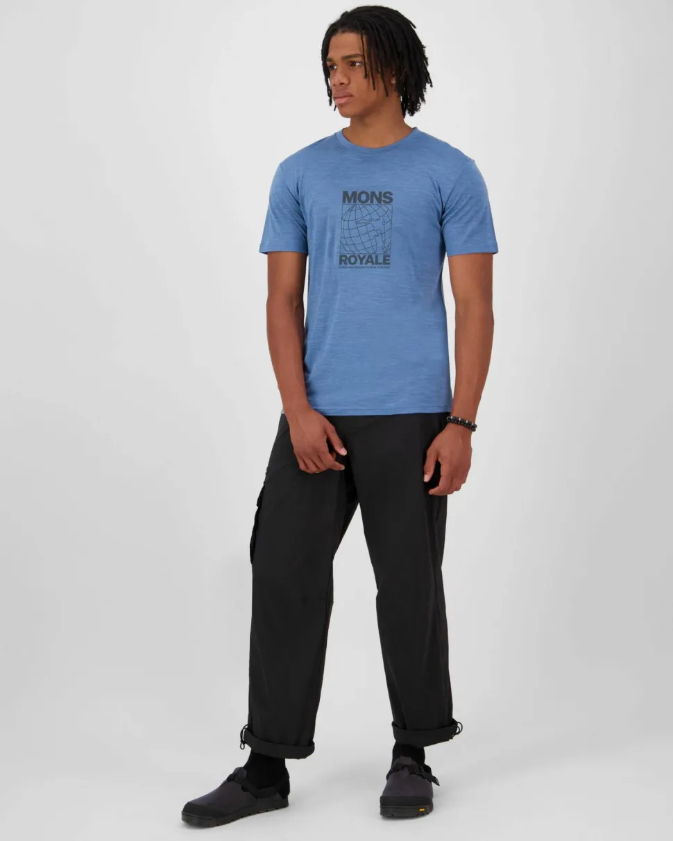 Mons Royale Men's Zephyr Merino Tencel T-Shirt Steel Blue