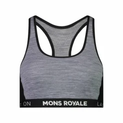 Mons Royale Sierra Sports Bra Grey Heather / Black