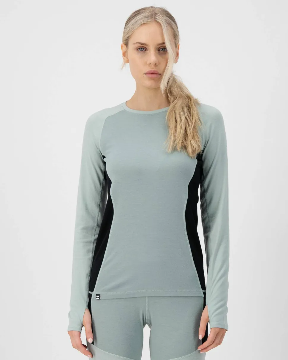 Mons Royale Women's Olympus Longsleeve Glacier/dew/black