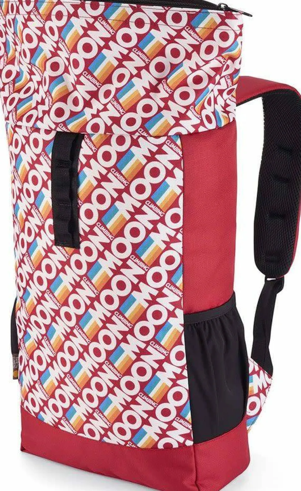 Moon Climbing Roll Top Back Pack Retro Stripe True Red