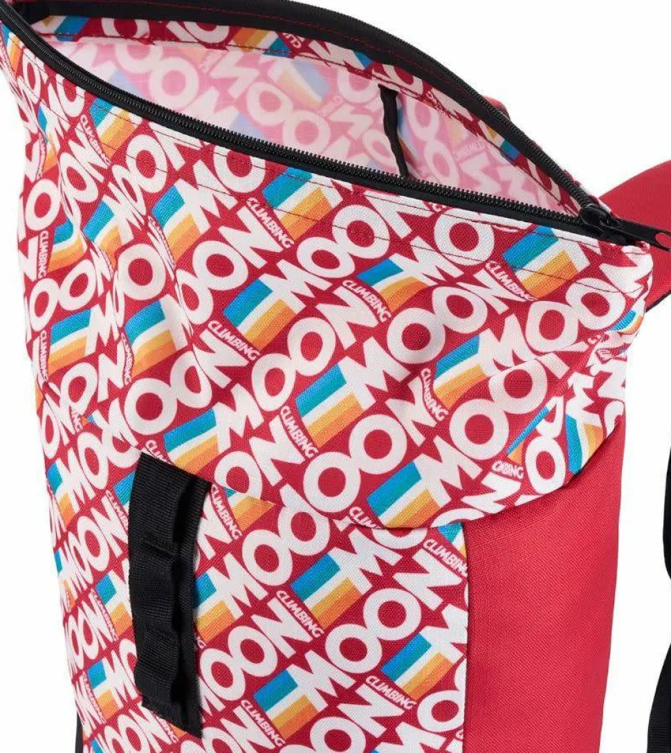 Moon Climbing Roll Top Back Pack Retro Stripe True Red