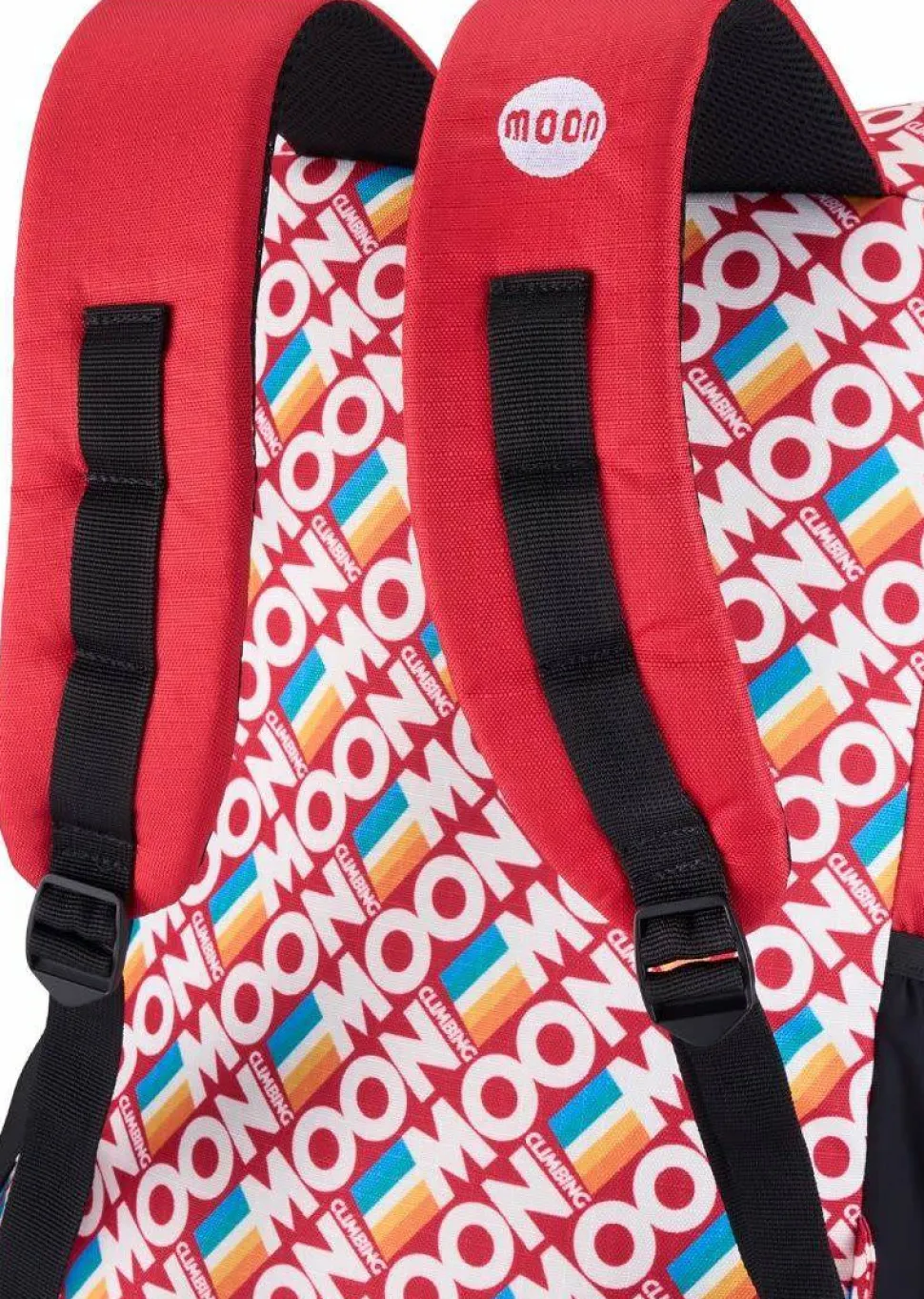 Moon Climbing Roll Top Back Pack Retro Stripe True Red