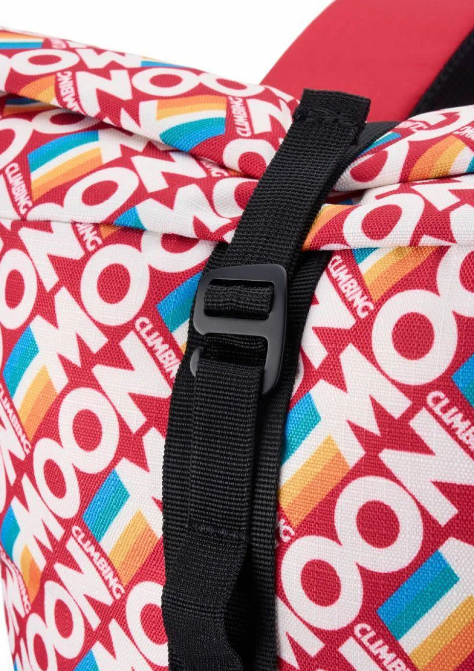 Moon Climbing Roll Top Back Pack Retro Stripe True Red