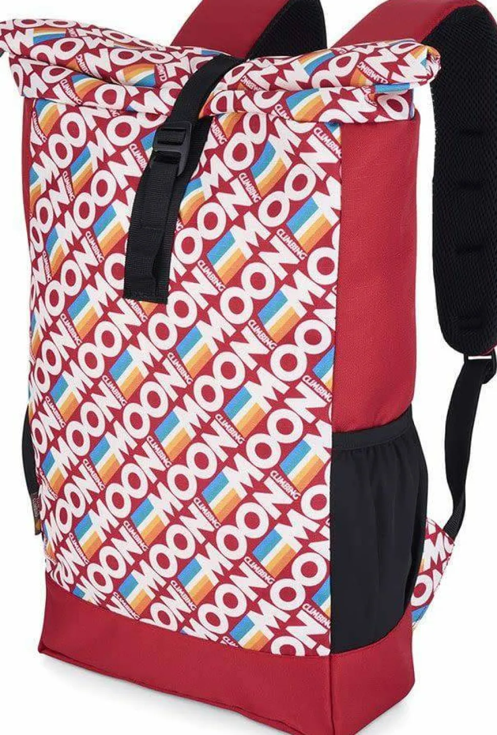 Moon Climbing Roll Top Back Pack Retro Stripe True Red