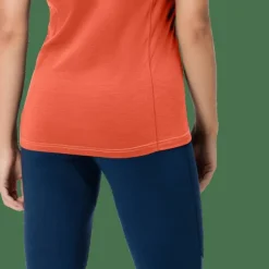 Norrøna Women's Falketind Equaliser Merino T-Shirt Peach Amber/Orange Alert