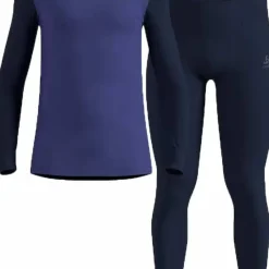 Odlo Men's Odlo Active Warm Base Layer Set Dark Sapphire - Skipper Blue