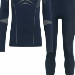 Odlo Men's Set Long Fundamentals Performance Warm Dark Sapphire - Silver Cloud