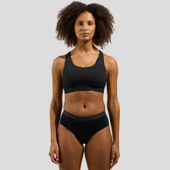 Odlo Women's Ascent Performance Wool Medium Support Sports Bra Black