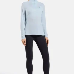 Odlo Women's Mid Layer Essential 1/2 Zip Baby Blue