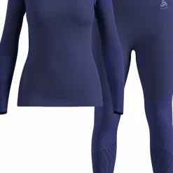 Odlo Women's Odlo Fundamentals Performance Warm Set Long Skipper Blue