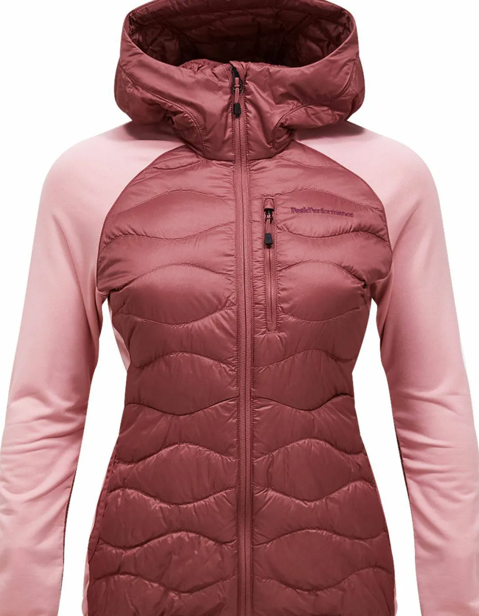 Peak Performance Women's Helium Down Hybrid Hood Wild Rouge