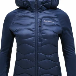 Peak Performance Women's Helium Down Hybrid Hood Blue Shadow