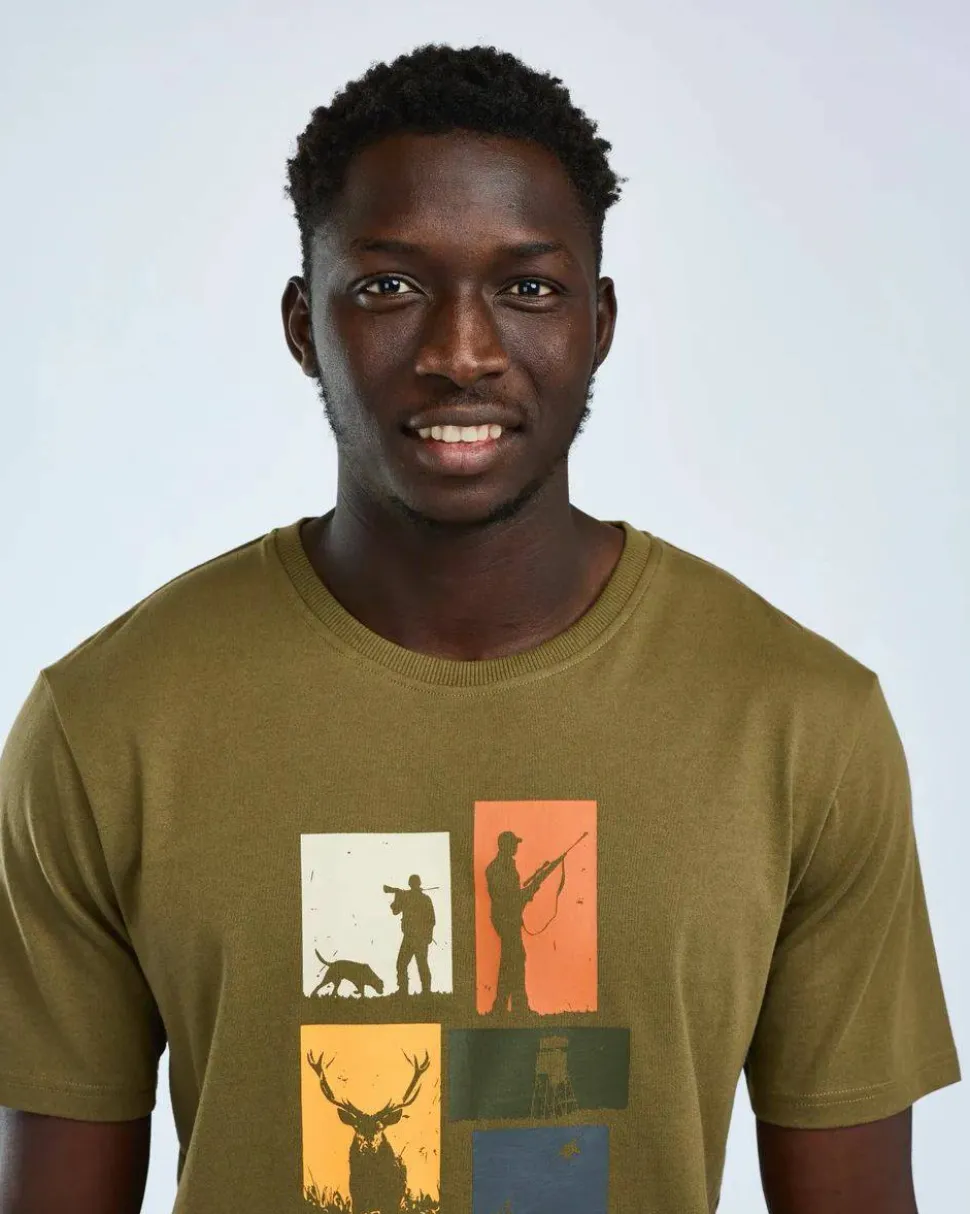 Pinewood Men's Hunting T-Shirt Olive Melange