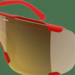 POC Devour Mid Bike Sunglasses Prismane Red/Clarity Road/Partly Sunny Gold