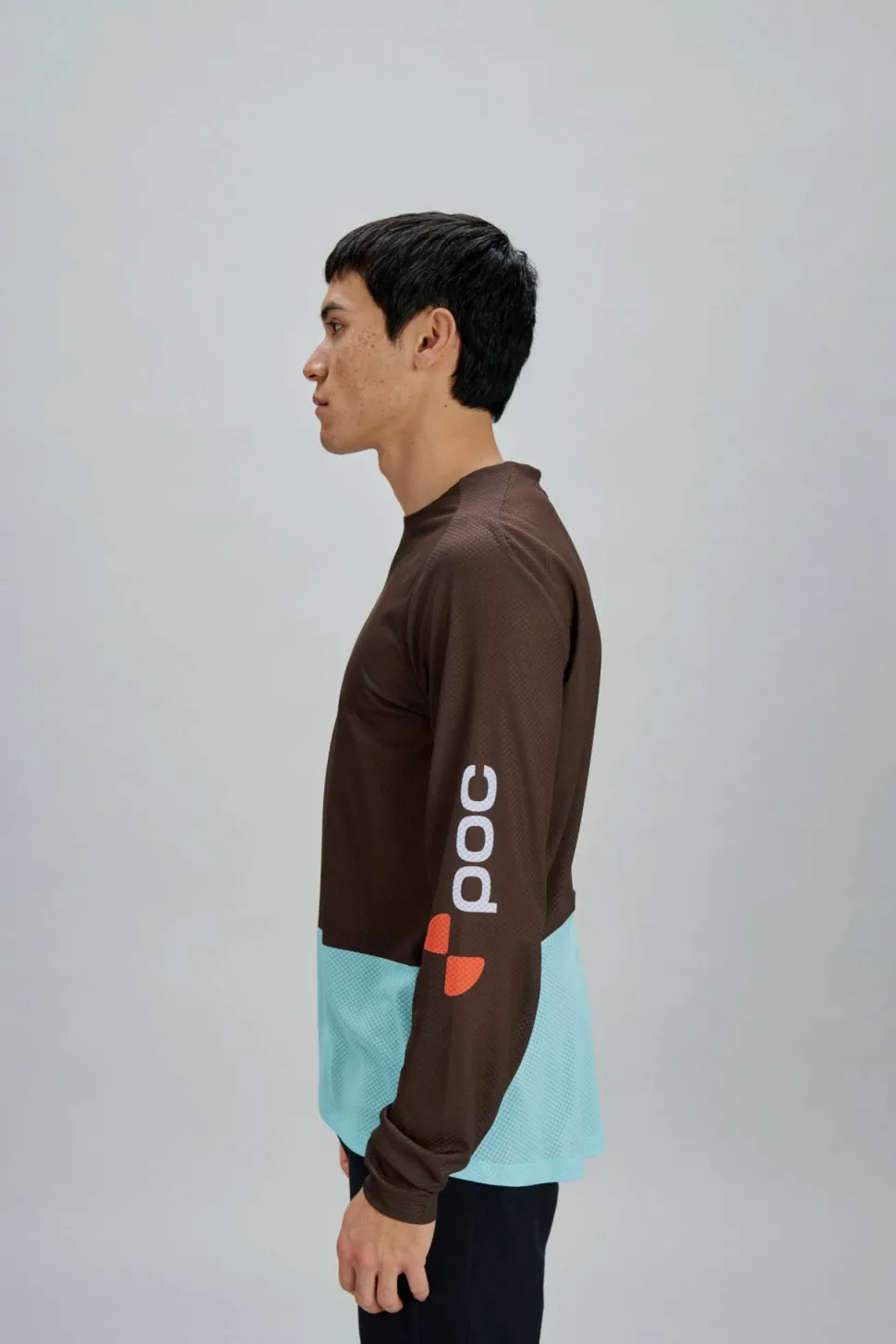 POC Men's Motion Air Long Sleeve MTB Jersey Bronzite Brown/Lazurite Blue