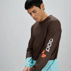 POC Men's Motion Air Long Sleeve MTB Jersey Bronzite Brown/Lazurite Blue